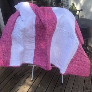 Eddie Bauer NWT vintage azalea pink white vintage queen/full quilt machine wash